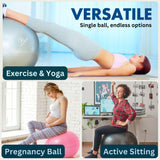 ProBody Pilates Exercise Ball - Multiple Sizes Gym Grade Balance Ball for Fitness, Workout, Pregnancy & Physical Therapy, Stability Yoga Ball Chair (Purple, 55 cm)