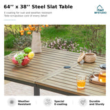 MFSTUDIO 7-Piece Patio Dining Set, Rattan Chairs, Rectangular Table