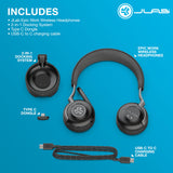 Epic Work Wireless Headset with Microphone, Smart Active Noise Cancellation, Charging Hub, 90+ Playtime JLab