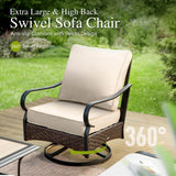 Sophia & William Metal Patio Furniture Set with Fire Pit Table, 4 Pieces
