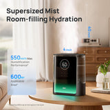 DREO 8L Smart Humidifiers for Bedroom 600ft², 80H Runtime Warm&Cool Supersized Mist Humidifier for Large Room Indoor, Quiet Whole House humidifier for Baby, Plants, with Alexa/Google, Black, HM717S