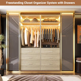 Besiost Closet Systems with 6 Wood Drawers, Closet System Set of 2