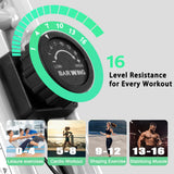 BARWING Folding Exercise Bike, Foldable Upright Stationary Bike for Home Gym, Indoor Cycling Bike with 16-Level Adjustable Magnetic Resistance, 6.6 LBS Flywheel, 350LB Capacity, with APP