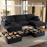 NABUMI 107'' Modular Sectional Sofa with Storage, Oversized Boneless Couch
