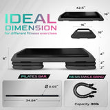 Yes4All Adjustable Workout Aerobic Exercise Step Platform Health Club Size with 4 Adjustable Risers Included and Advanced Risers Options - Black