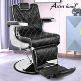Artist hand Heavy Duty Vintage Barber Chair All Purpose Hydraulic Recline Salon Beauty Spa Styling Equipment Black