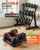 Rendpas Adjustable Dumbbells Set of 2, Select Weight Dumbbell Set, 5 in 1 Free Dumbbell Set with Anti-Slip Texture Handle, Weight Set For Home Gym Suit both Men and Women