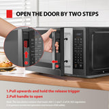 TOSHIBA ML4-EM12PA(BS) Countertop Microwave Oven with Stylish Design As Kitchen Essentials, Smart Sensor, 13 Auto Menus&Mute Function, 1.2 Cu Ft with 12.4" Turntable, 1000W, Black Stainless Steel