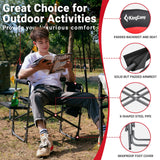 KingCamp Heavy Duty Camping Director Chair, Folding with Side Table & Storage, Red