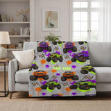 Custom Truck Blankets for Adults Boys Girls Teens, Personalized Boys Throw Blanket with Name, Custom Gifts for Son, Soft Cartoon Blanket for Valentines Christmas Birthday Gift