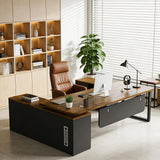 Large Office Desk with Cable Management, Reversible Corner Computer Desk, Modern Workstation for Business Office