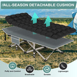 ZENPETIO Camping Cot for Adults, Heavy-Duty Portable Cot Bed with Mattress, Foldable Padded Sleeping Cots for Camping Travel Tent Day Bed Outdoor & Home Guest, Max Load 500 LBS, 75x28x15” ZENPETIO