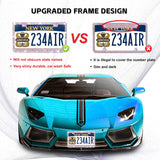[2 Pack] AB Bling License Plate Frames - 1200+ Hand-Set Iridescent Rainbow Crystals - Rust-Proof Stainless Steel, 100% Street Legal - Girly Car Accessories Gifts for Women (Placas de Carro Mujer)