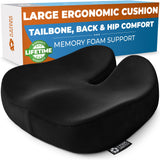 5 STARS UNITED Seat Cushion for Tailbone Pain Relief – Large Memory Foam Cushion for Coccyx, Hip, Sciatica & Post-Surgery Recovery – Wheelchair, Car, Desk