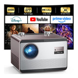 Projector 4K with WiFi and Bluetooth [2000 ANSI/AI Auto Focus/Built in Apps], Outdoor Movie Projector with Smart TV OS 2.0 & Dolby, HAPPRUN Home Theater Projector for Indoor/Outdoor Use