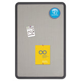 Quartet 7694G Contour Fabric Bulletin Board, 48 x 36, Gray Surface, Black Plastic Frame