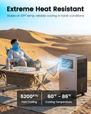 FO-KOKO 5200 BTU Portable Camping Air Conditioner, 4-in-1 Quiet Small AC Unit with 400W Low Power, Windowless AC for Tent, RV, Truck, Van, Car, Garage, Indoor & Outdoor Use(Silver)