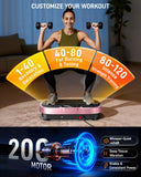 Vibration Plate Exercise Machine for Weight Loss and Lymphatic Drainage - 330lb Vibrating Platform for Home Gym Workout, Full Body Shaker Pilates Equipment with 2 Bands for Women and Men - Pink