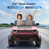 Garvee 24v Licensed Kids Ride on Car, 2 Seater Electric Truck for Big Kids with Parent Remote Control, 3 Speeds, Bluetooth Music, LED Lights for Ages 3-8