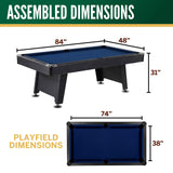 7' Pool Table With Billiard Ball and Cue Stick Set Thornton