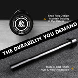 LIONSCOOL 7ft Olympic Barbell (Black E-coating, 1500LBS, No Center Knurl)