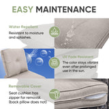 moosprr Outdoor Cushion Set of 4, Waterproof Outdoor Seat Cushions 25x22, Patio Chair Cushions for Outdoor Furniture, Couch Cushion Replacement, Include 4 Back & 4 Seat Cushions, Oatmeal Beige