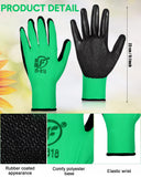 Honeydak 36 Pairs Gardening Gloves for Men Women Breathable Rubber Coated Garden Gloves(Black, Green)
