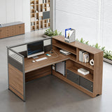 Modern Cubicle Office Workstation Desk with Privacy Panels, Modular Multi-Person Partition Desk, Computer Desk with Storage & for Office, Call Center & Team Workspace (B-Right, 1 P)
