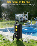 Iwister Outdoor Power Strip Weatherproof, 6 AC Outlets, 50FT Extension Cord
