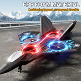 NIPLOOOW Foam Remote Control Airplanes Rc Planes for Kids 4-8, Remote Control Planes Fighter Jet with Light, 360° Flip Fighter Jet Toy, Gravity Sensing, Stunt Roll, Gifts for 6 7 8 10 12 Year Old Boys