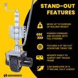 Novawinch Mini Mover 3-12V Electric Trailer Dolly - Motorized Jockey Wheel for Trailers up to 6000 lbs - Powered Forward and Reverse Steering Control - 8 Inch No Flat Tire - Clamp or Bolt Mount