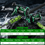 Sougayilang 7' Catfish Rod and Reel Combo, Medium Heavy 2-Piece Carbon Fiber Casting Rod with Solid Carbon Tip, Trolling Reel for Freshwater and Saltwater, Big Game Fish-30size（Left）