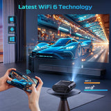 [Google TV/Voice Control]GooDee 4K UHD Smart Projector with WiFi and Bluetooth, Portable Movie Projector Applicable to Prime Video,YouTube Built-in, Dolby Sound Home Theater for Indoor/Outdoor