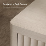 SICOTAS Night Stand Set 2 - Oversized Extra Large Bedside Table Modern Side Table with Storage Fluted 3 Drawer Nightstand 27.5" W End Tables Dorm Room Nightstands for Bedroom Sofa Couch Home Office