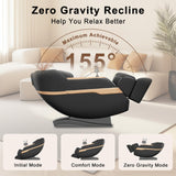 LIYIH Massage Chair Full Body, Zero Gravity Massage Recliner with 12 Fixed Casters, Full Body Airbag Massage, Waist and Leg Heating, Automatic Retractable Footrest, AI Voice Control