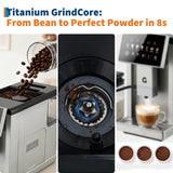 3rd-Gen Espresso Coffee Maker with Milk Frother - Removable Brewer/Grinder, Adjustable Coarseness/Flavor