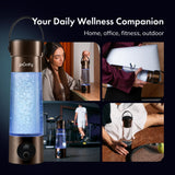 PIURIFY Hydrogen Water Bottle Generator | 17 OZ | UP to 6,290 PPB H2 Molecular Hydrogen | SPE/PEM Electrolysis | Ergonomic Handle | Dual-Mode | 2200 mAh Battery | Certified by H2 Analytics | Brown