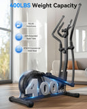 Niceday Elliptical Exercise Machine, Elliptical Machine for Home, Magnetic Elliptical Trainer with 15.5IN Stride, 16 Resistance Levels, 400LBS Loading Capacity Brown