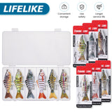 6PCS Fishing Lures for Freshwater and Saltwater with case,Slow Sinking Multi Jointed Swimbaits, Lifelike Lures for Bass Trout Crappie Walleye Pike, Easily Caught Bait