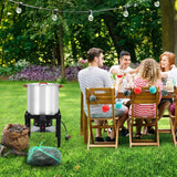 Garvee Crawfish Boiler with Steam/Boil Basket & Strainer, 110000BTU Propane Jet Burner with Support Rack & Lifting Hook, 0-10 PSI Regulator, Outdoor 80 Qt Seafood Boil Pot for Cooking Shrimp and Crab