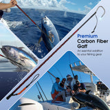 FISHAPPY Fishing Gaff Saltwater Fish Gaff with S316 Stainless Steel Fishing Hook Carbon Fiber Fishing Gaff 4'8''/ 7' (7' Gaff - 3'' Hook)
