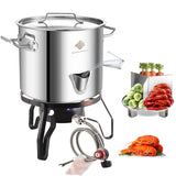ARC 52QT Steaming Kit, 55,000BTU Portable Propane Burner, SS Steamer Pot w/Easy-fill Water Spout, Divider and Steamer Rack, Seafood Crab-Vegetable-Vaporeras para Tamale Steaming, Outdoor Cooking