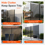 W Outdoor Privacy Screens, Metal Fence Privacy Screen, Freestanding Decorative Privacy Screen with Base Feet for Patio Balcony