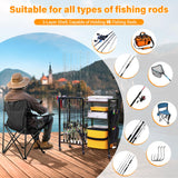 16-Rod Fishing Rod Holder for Garage, Fishing Pole Rack Cart Fit All Fishing Rods, 3 Tier Fishing Tackle Storage Organizer Rack TC-HOMENY