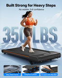 MERACH Walking Pad Treadmill with Incline 10% Auto Incline, 350LBS Capacity Treadmills for Home, Under Desk Compact Treadmill 3.0HP Strong Walkingpad with Bluetooth Speaker & Remote Control W50 Lite