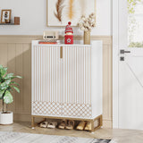 Tribesigns Shoe Cabinet with Doors, 5 Tiers Shoe Storage Cabinet for Entryway, 25 Pairs Wooden Shoe Cabinets, Modern Shoe Organizer Storage for Living Room, Bedroom, Hallway, Closet, White