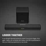 Marshall Heston 60 Soundbar - 5.1 Channel | Dolby Atmos Immersive Sound for TV, Movies, and Music | Bluetooth, WiFi, HDMI, 3.5 mm Aux Inputs - Black