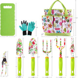 Garden Tool Set, Cute Gardening Gifts for Women, Birthday Gifts for Mom, Heavy Duty Tool Kit with Gloves, Garden Tote