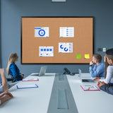 Board2by Extra Large Cork Bulletin Board 60" X 36", Black Wood Framed Corkboard for Wall, Wall Mounted Notice Pin Board with 18 Push Pins