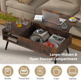 Modern Lift Top Coffee Table with Hidden Storage - Living Room Furniture, Tea Table with Lift Top, Floor Table for Sitting On The Floor, Wood Coffee Table Center Table